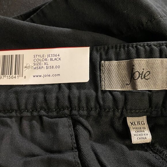 Joie$158  Womens Black Pleated Linen Blend Shorts  Elastic‎ Waist XL NWT - Picture 10 of 11